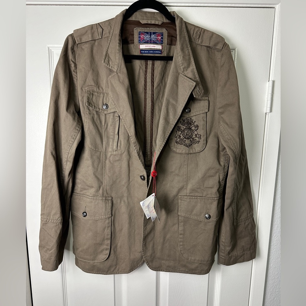 English Laundry Women’s Montgomery Cotton Blazer Green Size Large NEW